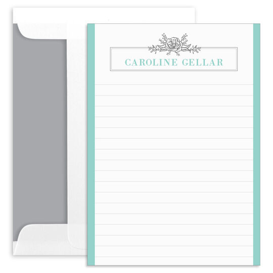 Floral Swag Flat Note Cards with Optional Writing Lines